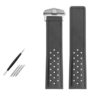 Imagem de RORFFK Pulseira de relógio de couro genuíno de 22 mm, pulseira de relógio masculina, fivela dobrável, pulseira de nobuck, acessórios de pulso, 22mm, Acetato, Sem Pedra Preciosa