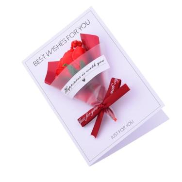 Imagem de Buquê de rosas para namorada esposa Dia dos Namorados cartões de aniversário presentes de marido esposa buquês de casamento de flores com melhores desejos cartões casamento dia dos namorados decoração