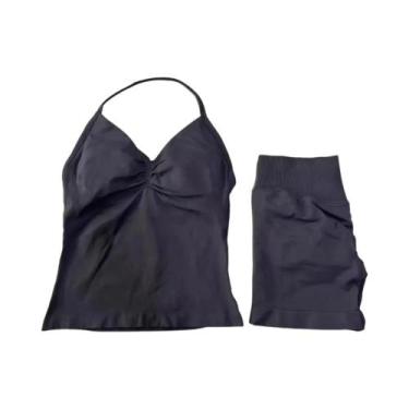 Imagem de Conjunto De Top E Shorts Sem Costura De Cintura Alta Para Academia, Ro