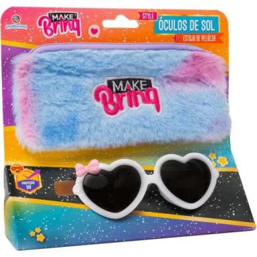 Imagem de óculos de SOL Infantil Make BRINQ com Proteção UV + Bolsa de Pelúcia -