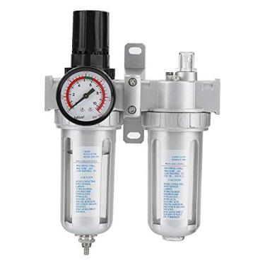 Imagem de Luqeeg Regulador de Pressão do Filtro de água do óleo da Armadilha da Umidade Compressor de Ar para a Ferramenta Lubrificador de 1 Unidade, Design de Alumínio Leve para Várias Instalações