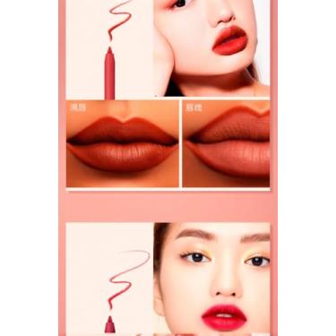 Imagem de Kit de Lápis Boca Batom Longa Duração Não grudento Multifuncional Fácil Aplicar Resistente a Manchas Fundo Matte