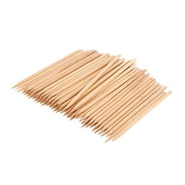Imagem de 100pcs Palito de Madeira Laranja Design Pushador Cutícula Removedor Cuidado Ferramentas Profissionais Acessórios com Forma Pá e Ponta Cuspideira para Limpeza da Cama Unha Pedicure Pintura Padrões Minú