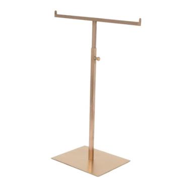 Imagem de Colaxi Suporte para Bolsas em Formato de T, Porta-Colares, Expositor Versátil para Mesa, Balcão ou Exposição em Lojas, Ouro Rosa Estendido