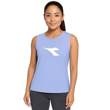 Imagem de Regata Diadora Big Logo Feminina - Azul e Branco XGG-Feminino