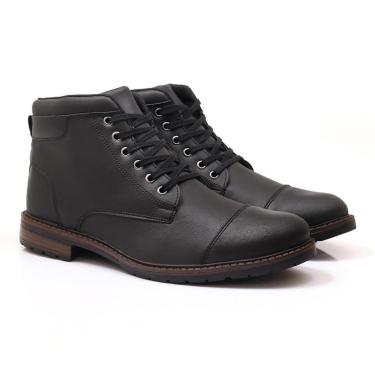 Imagem de Bota Coturno Masculina Cano Curto Cadarço Conforto Macia-Masculino