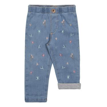 Imagem de Calça Jeans Bebê Menina Forrada Bordada Alakazoo-Feminino