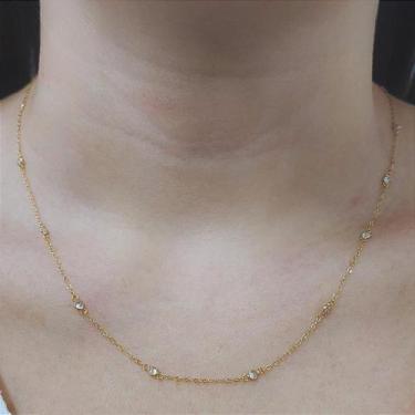Imagem de Colar de Ouro 18k com Brilhinhos - Elegante e Sofisticado - no-brand