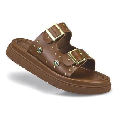 Imagem de Sandália Papete Feminina Flatform Rasteira Spyke Confortável Cor:Preto