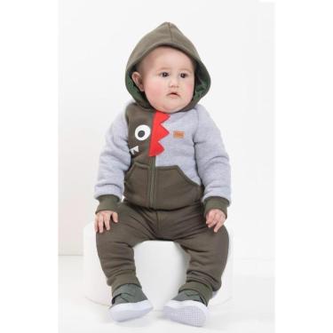 Imagem de Conjunto Casaco Luxo Bebê Menino Moletom Inverno Lessa B8911-Masculino