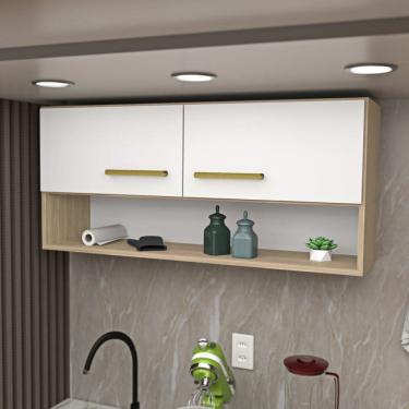 Imagem de Armário Aéreo Cozinha Modulado 2 Portas Compactas Dubai/Branco