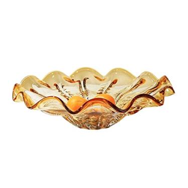 Imagem de Tigela de frutas prato de frutas grande vidro transparente tigela de frutas casa sala de estar cozinha prato de frutas restaurante mesa tigela de armazenamento lanche prato decorativo cesta de frutas