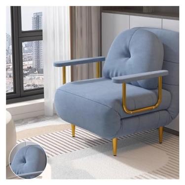 Imagem de KHUTRW3D Sofá-cama dobrável moderno e moderno, com encosto ajustável multifuncional, reclinável conversível, adequado para sala de estar, cadeira de quarto (azul, 80 cm)