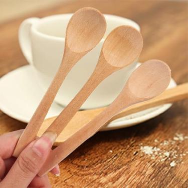 Imagem de 3 peças mini colheres de sopa pequenas colheres de servir, colher de chá de mel para comer mel, café, açúcar, chá, geléia, sobremesas, temperos, especiarias ou ervas (13 x 3 cm)