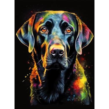 Imagem de EIBEILI Kits de arte de diamante de broca quadrada para adultos, kits de pintura de diamante de cachorro preto para iniciantes, faça você mesmo, 5D, broca completa, pontos de diamante, artesanato para