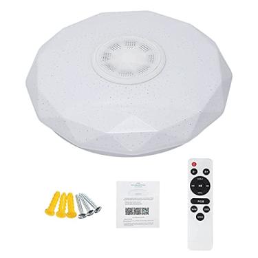 Imagem de Lâmpada de teto com música dimmable Starlight LEDs 36W controle remoto e APP Alto som BT Speaker Luzes estrela festa mudança cor RGB Acessório iluminação residencial