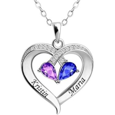 Imagem de Nome personalizado, To My Wife Colar de coração de prata esterlina para mulheres, presentes de aniversário, Natal, Dia dos Namorados, One Size, Poliéster de vidro, Sem Pedra Preciosa