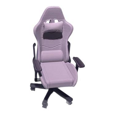 Imagem de Colaxi Cadeira Gamer de Computador em Escala 1:12, Mini Cadeira de Escritório Retrô, Móvel em Miniatura Elegante para Projetos DIY e Decoração de Jardim de, Cinza