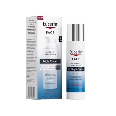 Imagem de Eucerin Face Immersive Hydration Night Cream with Hyaluronic Acid and Provitamin B5, Ultra-Lightweight Face Moisturizer Smooths Fines Lines and Wrinkles, 2.5 Oz BottleF