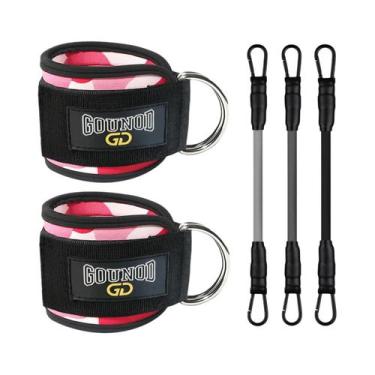 Imagem de Cintas De Tornozelo Ajustáveis Para Fitness 2pçs/3pçs Com Anel Em D, S