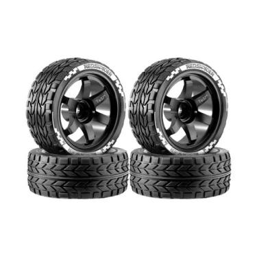 Imagem de Conjunto De Pneus De Borracha E Rodas De Liga Leve 1/10 Para Carros RC