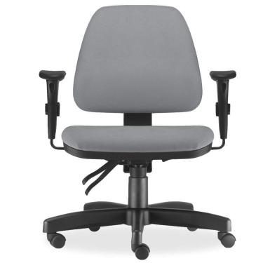 Imagem de Cadeira de Escritório Giratória Executiva Ergonômica Sky L02 Couro Sintético Cinza - Lyam Decor