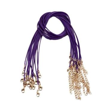 Imagem de Cordão De Couro Ajustável De 1,5mm Com Fecho Lagosta, 10 Peças Para Co