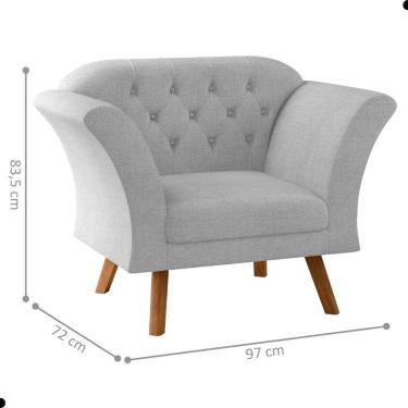 Imagem de Conjunto Poltrona Decorativa Roseira Linha Cinza