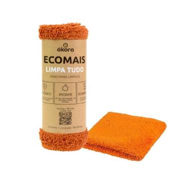 Imagem de Pano De Limpeza Microfibra Multiuso Limpa Tudo Fácil Ecomais, Laranja