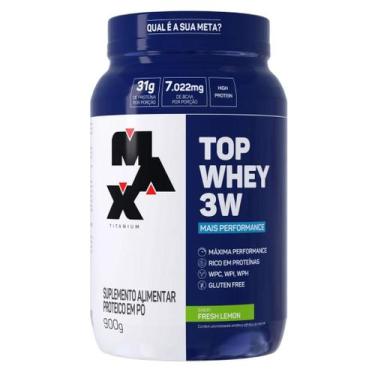 Imagem de Top Whey Protein 3w 900g Pote Isolado Conc Hid Max Titanium, Fresh Lem