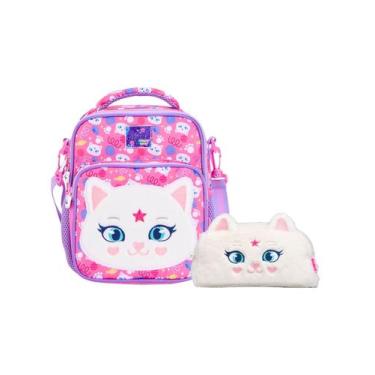 Imagem de Kit Escolar Gatinha Mia Lancheira Térmica + Estojo Pelúcia - Xeryus