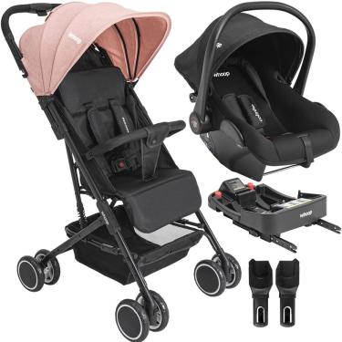 Imagem de Carrinho de Bebe Bebe Conforto Colinho Base ISOFIX Kiddo Mascote Rosa