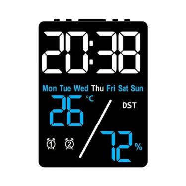 Imagem de Despertador Digital LED Com Exibição De Temperatura, Umidade, Data E S