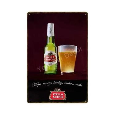Imagem de Placa De Metal Vintage Stella Artois: Pôster Retrô Para Decoração De P