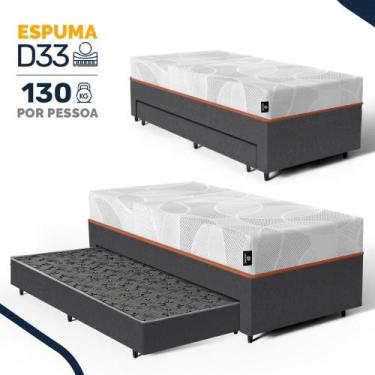 Imagem de Cama Box com Colchão de Espuma D33 Enrolado Sonno Full - Umaflex + Aux