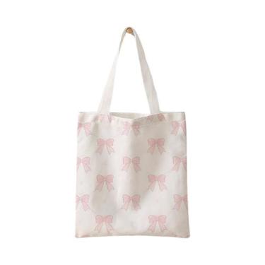 Imagem de Bolsa Multifuncional De Lona Com Estampa De Laço, Mochila Casual Reuti