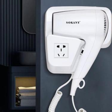 Imagem de Secador de Cabelo de Parede Sokany LGSK104 com Tomada Embutida