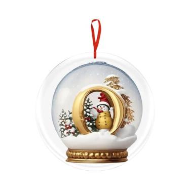 Imagem de Bola De Cristal Amarela De Acrílico Para Decoração De Árvore De Natal,