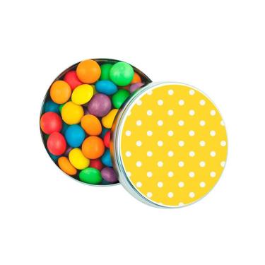 Imagem de Latinha Lembrancinha Personalizada Poá Amarelo