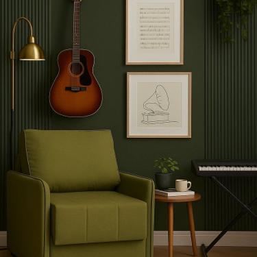 Imagem de Sofá Cama de Solteiro em Tecido Linho 100cm Isis Linho Verde