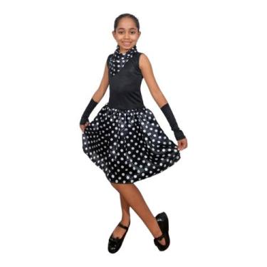 Imagem de Fantasia Vestido Infantil Anos 60/70 - Mundo Encantado Fantasias, Pret