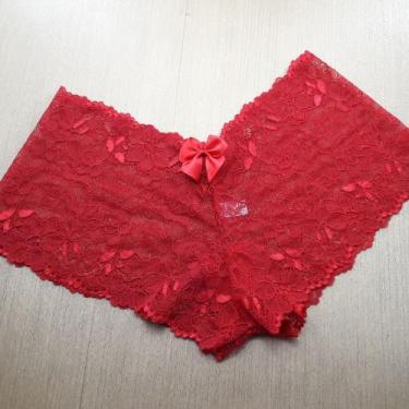Imagem de Caleçon em Renda Sedosa Cor:RubiTamanho:G - Ternura Íntima, Rubi, G