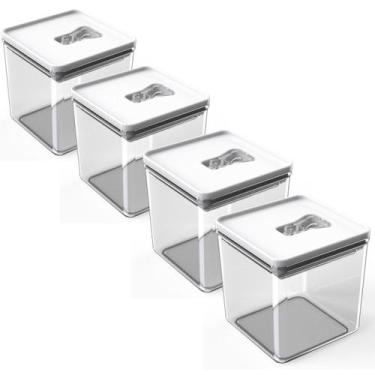 Imagem de Kit Pote Mantimento Hermético 4 Peças de 1L Organizador Cozinha Acríli