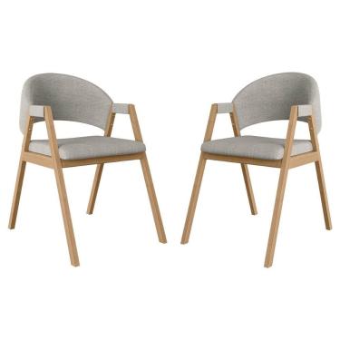 Imagem de Kit 2 Cadeiras Para Mesa de Jantar Moderna Linho - Balaqui