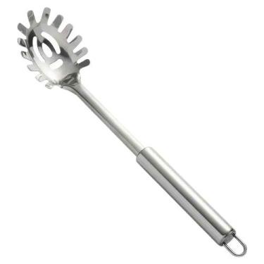 Imagem de Utensílios De Cozinha 100% Inox Prateado Concha Escumadeira Espatula -