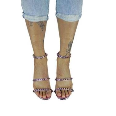 Imagem de Sandália Feminina Suzana Santos com Spikes e Salto Geometrico-Feminino