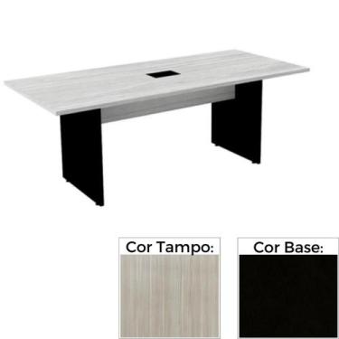 Imagem de Mesa de Reunião com Caixa de Tomada 260 x 120 cm Pé Painel PE25 MDP No