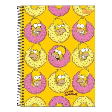 Imagem de Caderno Espiral Universitário Simpsons Donuts Homer 16 Matérias - Tilibra
