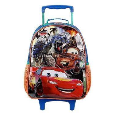 Imagem de Mochila Escolar Infantil com Rodinhas Carros 11641 Azul - Xeryus