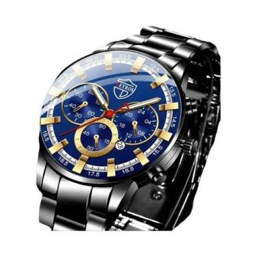 Imagem de Relógio De Pulso Masculino De Quartzo Para Negócios, Aço Inoxidável, L